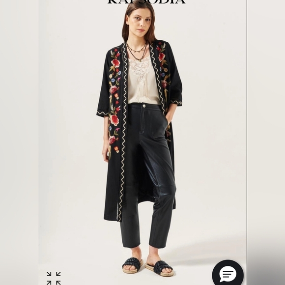 Bohemian Black and Red Embroidered Cardigan - Picture 1 of 6